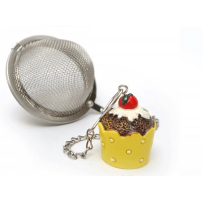 INFUSOR DE TE C/CUP CAKE AMARILLO