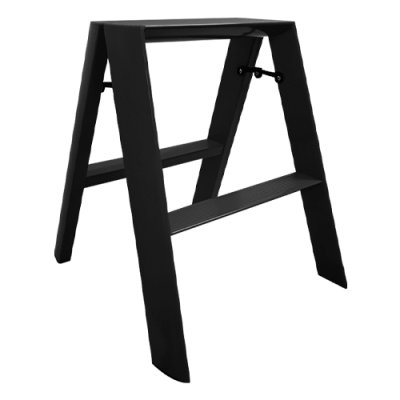 ESCALERA 2 PELDAÑOS ALUMINIO NEGRA