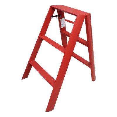 ESCALERA 3 PELDAÑOS ALUMINIO ROJA