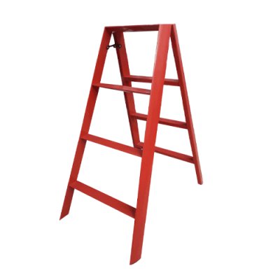 ESCALERA 4 PELDAÑOS ALUMINIO ROJA