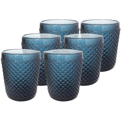 VASOS VIDRIO ROMBOS BLUE