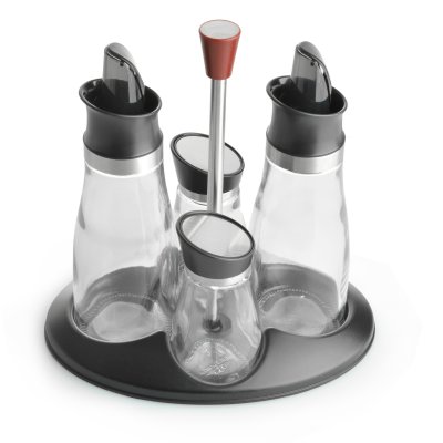 SET ALCUZA GLASS ACEITERO VINAGRERO SAL PIMIENTA