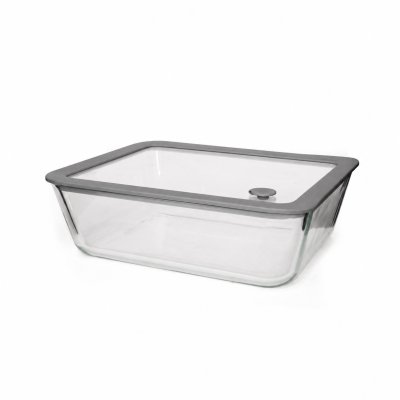 RECIPIENTE HERMETICO DE VIDRIO CON VALVULA DE VACIO 1.4 L - HOME CONCEPT GREY