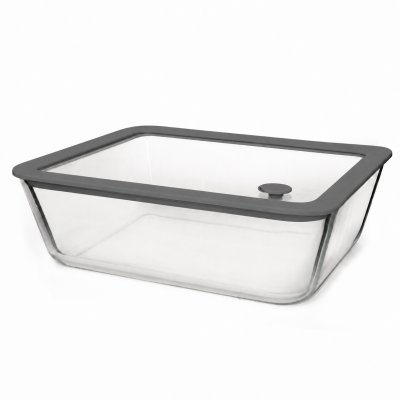 RECIPIENTE HERMETICO DE VIDRIO CON VALVULA DE VACIO 2.6 L - HOME CONCEPT GREY