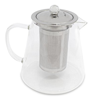 TETERA DE VIDRIO CON INFUSOR REMOVIBLE DE ACERO INOXIDABLE 1 LITRO