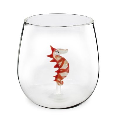 VASO DE VIDRIO SAKURA CRYSTAL SAFARI SEAHORSE 350 ML