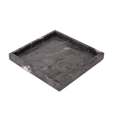 BANDEJA DE MARMOL NEGRO CUADRADA 23 X 23 X 3 CMS