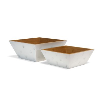 SET X 2 BOWLS / ENSALADERAS HOME CONCEPT SPECKLE WHITE - DUAL COLLECTION