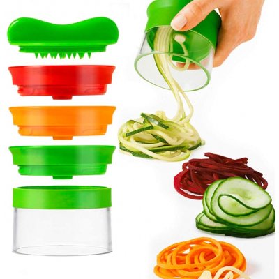 RALLADOR ESPIRAL CORTE VERDURAS 5 PIEZAS 3 CORTES