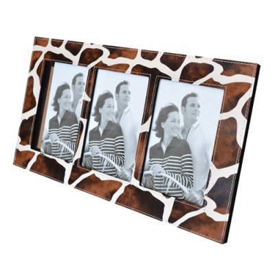 PORTARRETRATO TRIPLE PVC MARRON AN PRINT 13X18CM