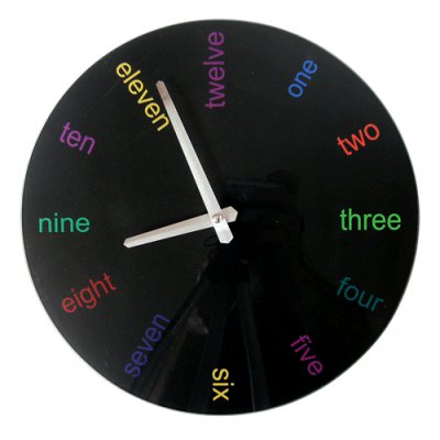 RELOJ PARED 30CM ENGLISH NEGRO