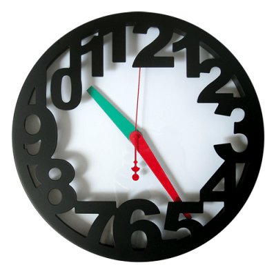 RELOJ PARED 33CM NEGRO