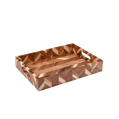 BANDEJA RECTANGULAR GRANDE SAKURA DE ACACIA ORIGAMI EDITION 41 X 30 X 5.8 CMS