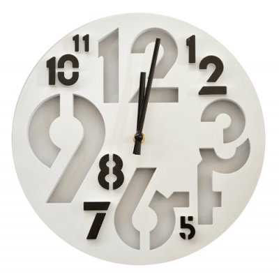 RELOJ PARED NUMEROS/RELIEVE BLANCO