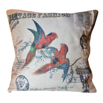 FUNDA P/ALMOHADON RED BIRD DESIGN 45X45CM