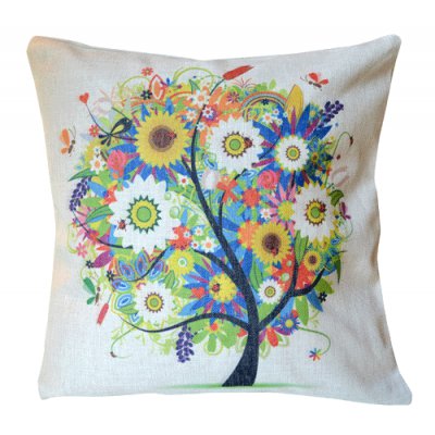 FUNDA P/ALMOHADON FLORAL TREE DESIGN 45X45CM