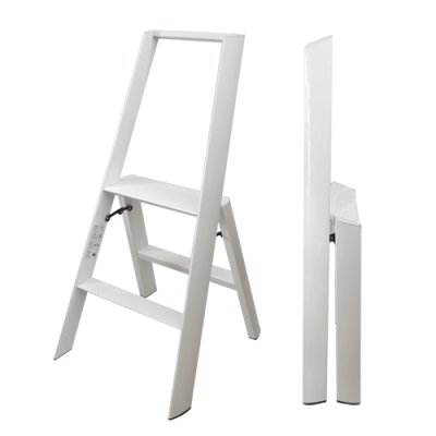ESCALERA 2 PELDAÑOS ALUMINIO BLANCA