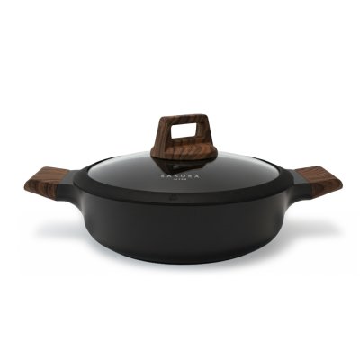 CACEROLA BAJA CON TAPA SAKURA ONYX COLLECTION 24 CM