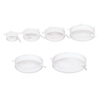 SET X6 TAPAS DE SILICONA TRANSPARENTES