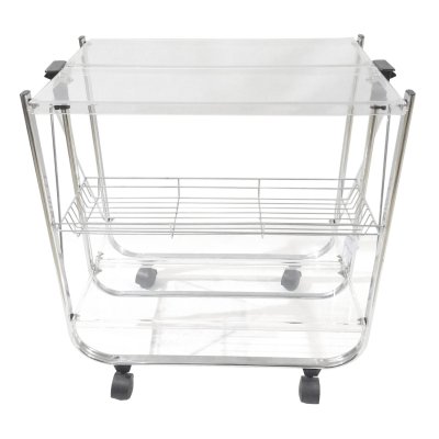 MESA AUXILIAR 2 ESTANTES ACRILICO