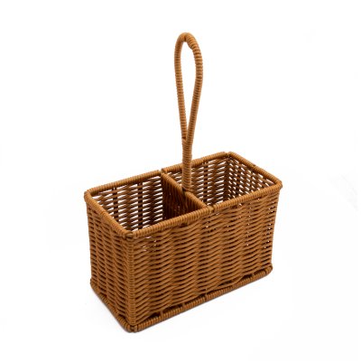 ORGANIZADOR DOBLE PREMIUM DE RATAN DARK BROWN