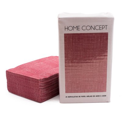 PACK X25 SERVILLETAS HOME CONCEPT SIMIL TELA RED