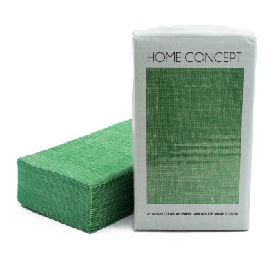 PACK X25 SERVILLETAS HOME CONCEPT SIMIL TELA GREEN