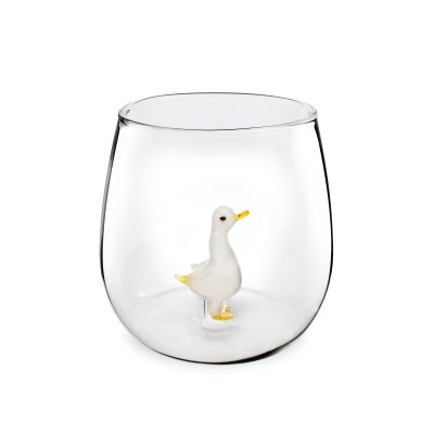 VASO DE VIDRIO CRISTAL 3D WHITE SWAN 350 ML