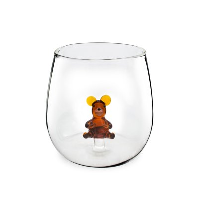 VASO DE VIDRIO CRISTAL 3D BROWN BEAR 350 ML