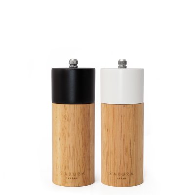 SET SALT & PEPPER SAKURA SPLENDID - MOLINILLOS PIMIENTA Y SAL DE MADERA PREMIUM 15 CM