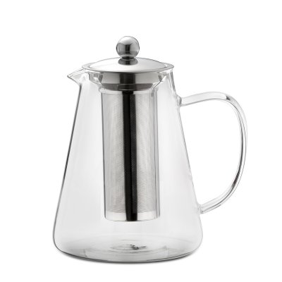 TETERA DE VIDRIO CON INFUSOR REMOVIBLE DE  ACERO INOXIDABLE 1.4 LITROS