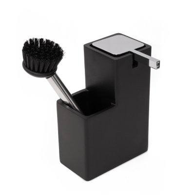 DISPENSER C/ PORTA CEPILLO SALERNO NEGRO AZABACHE