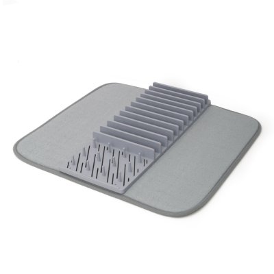 2 EN 1 - PAÑO MICROFIBRA 50 X 45 CMS C/ SECAPLATOS HOME CONCEPT FULL GREY GRIS