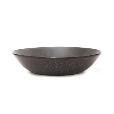 PLATO HONDO SAKURA LAVA BLACK REACTIVE GLAZE DE PORCELANA 20,5 CM