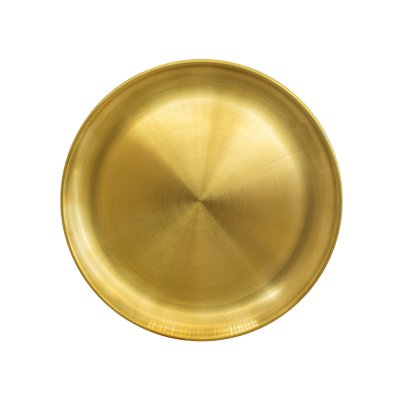 PLATO POSTRE DE ACERO INOXIDABLE DORADO 20 CMS