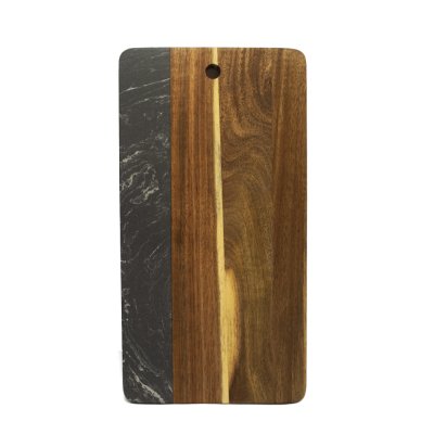 TABLA DE ACACIA Y MARMOL 38 X 20 CM