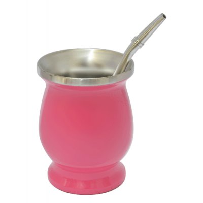 MATE C/BOMBILLA ACERO INOXIDABLE FUXIA