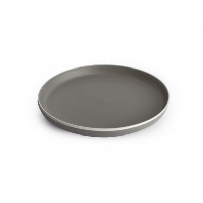 PLATO DE POSTRE SAKURA ASPHALT GREY DE PORCELANA 20 CMS
